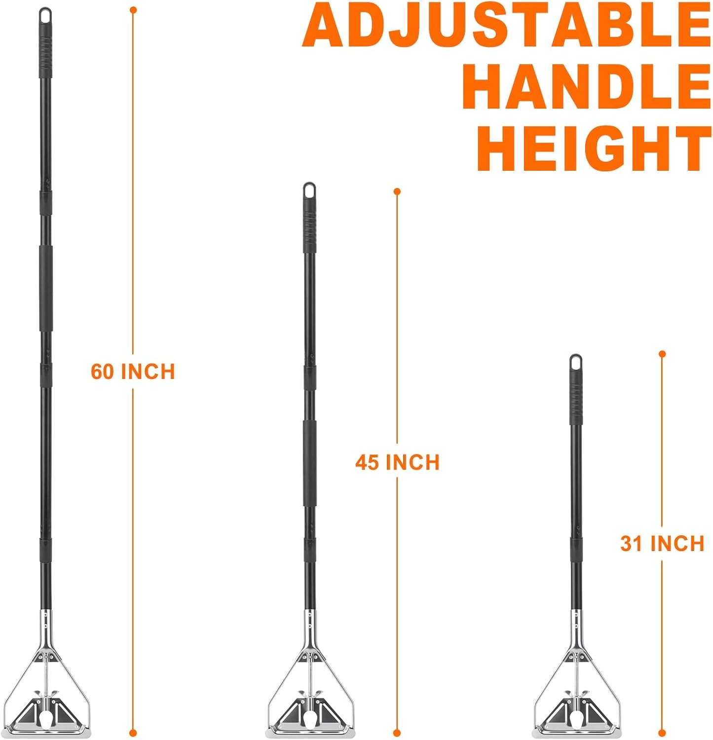 KeFanta 60" Metal Mop Handle Commercial Heavy Duty, Quick Change Industrial M