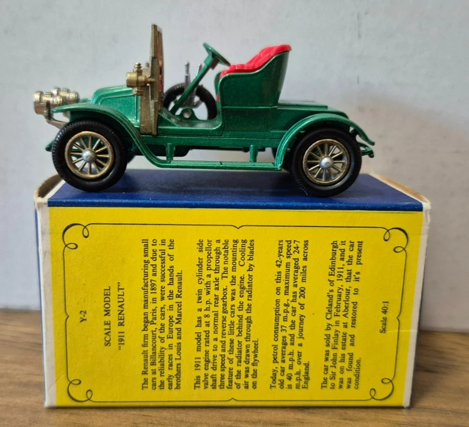 Y 2 1911 Renault Two Seater Models of Yesteryear Matchbox - mit D1 Box - - Bild 3 von 4