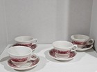 Vtg~Syracuse China~Restaurantware~Strawberry Hill~ Set of 4~Teacup & Saucers~USA — photo 1