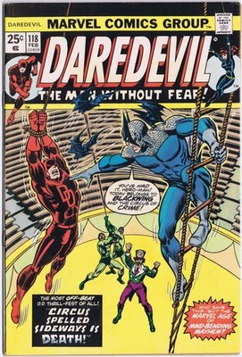 DAREDEVIL # 118 US Marvel Comic 1974 1st BLACKWING
