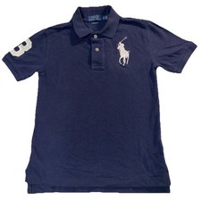 Polo Ralph Lauren Navy Blue Big Pony 3 Youth Sz Sm 8 Classic Fit Polo Shirt