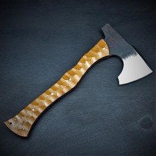 Handforged Full Tang Tomahawk, Camp Axe, Functional Bushcraft Hawk with Sheath