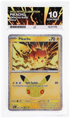 ACE 10 Pikachu 024/128 30th Celebration Pokemon Gem Mint