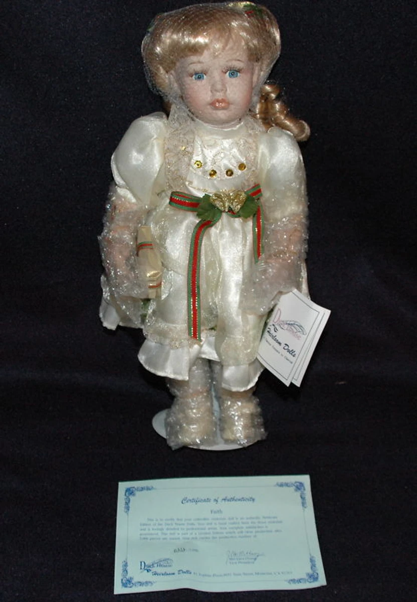 Duck House Heirloom Ltd Ed 0312 5000 Porcelain Doll Faith Girl 15