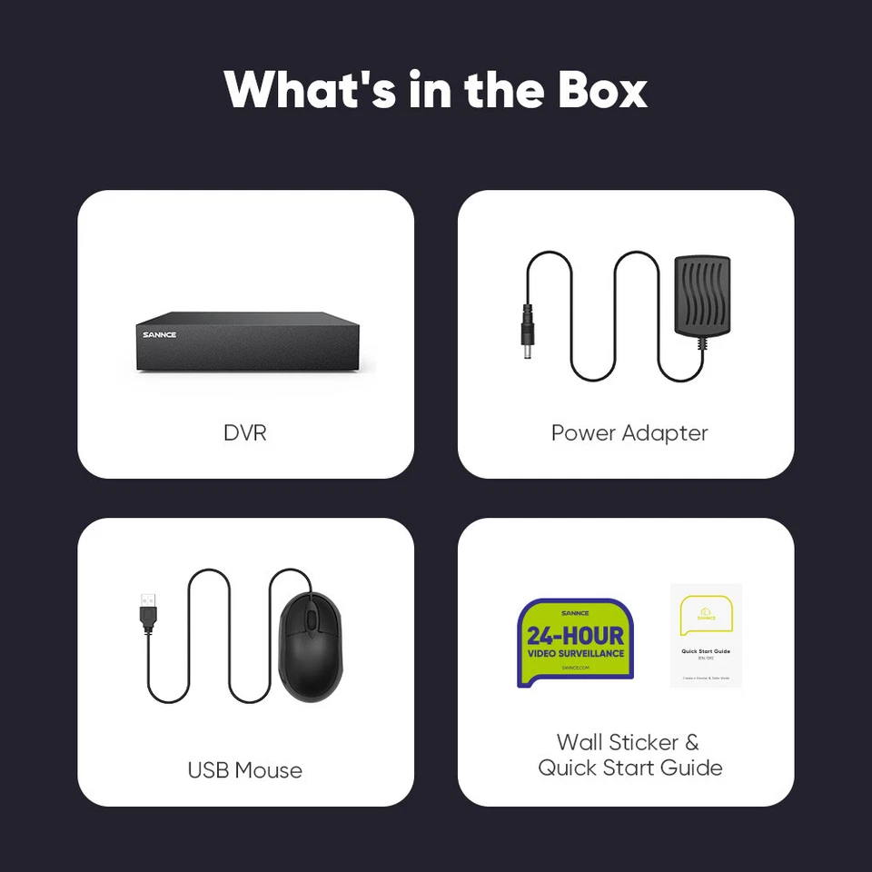 SANNCE 5IN1 1080P Lite HD 8CH DVR CCTV Security Video Recorder Motion Detection - Image 2 of 4