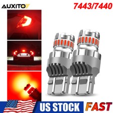 Auxito 7443 7444 7440 Red Led Bulb Brake Tail Stop Parking Light Bright Lamp 2pc