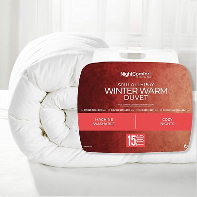 NightComfort Ultra Snuggle Anti Allergie 15 Tog Winter Warm Bettdecke