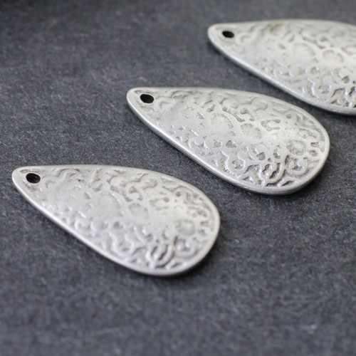5 Anhänger Tropfen Ornamente Orientalisch Ethno Antik Silber Metall DIY Zubehör - Picture 5 of 10
