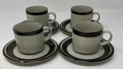 4 Sets Arabia Finland Karelia Cups & Saucers