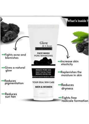 Nettoyant Visage Au Charbon Actif MY Brone Glow & Clean - Blanchissant, Pour Pores - Neuf