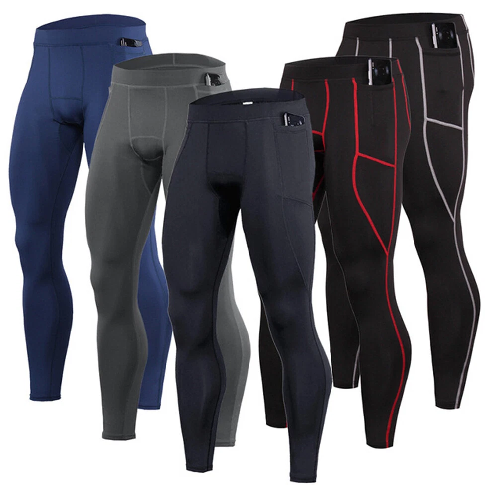 Men's Compression Base Layer Thermal Leggings Tight Gym Pants Fitness Quick Dry