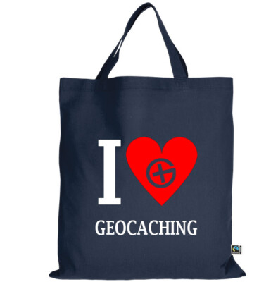 I Love Geocaching - Tasche 100% Baumwolle Große Tragetasche Geocacher Geschenk