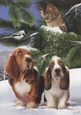 Bassetts & Cat LPG Greetings Christmas Card