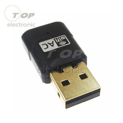 600 Mbps USB Dual Band Wireless Adapter 5G&2.4G WiFi 802.11 AC Laptop PC