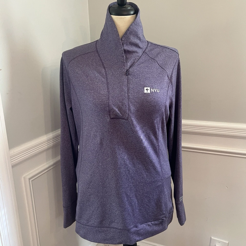 Sudadera pulóver para mujer Cutter & Buck New York University NYU sudadera 1/2 cremallera superior Foto 2 de 4