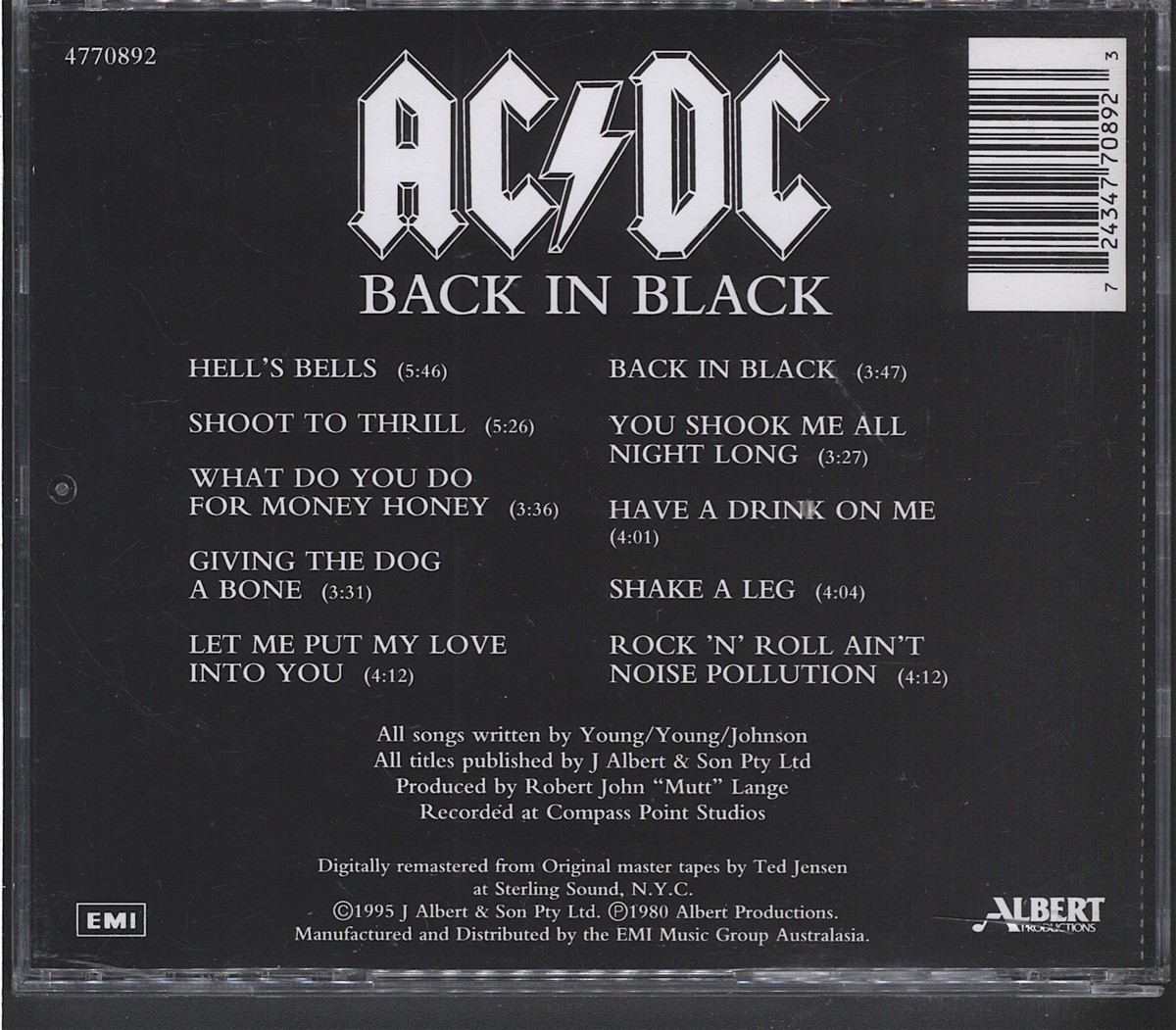 Ac/ Dc - Back in Black CD Oz ALBERT PICTURE DISC (vgc) | eBay UK