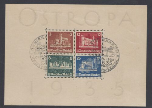 DR Ostropa blok 1935 stempel okolicznościowy, Michel 1100 euro - Zdjęcie 1 z 2