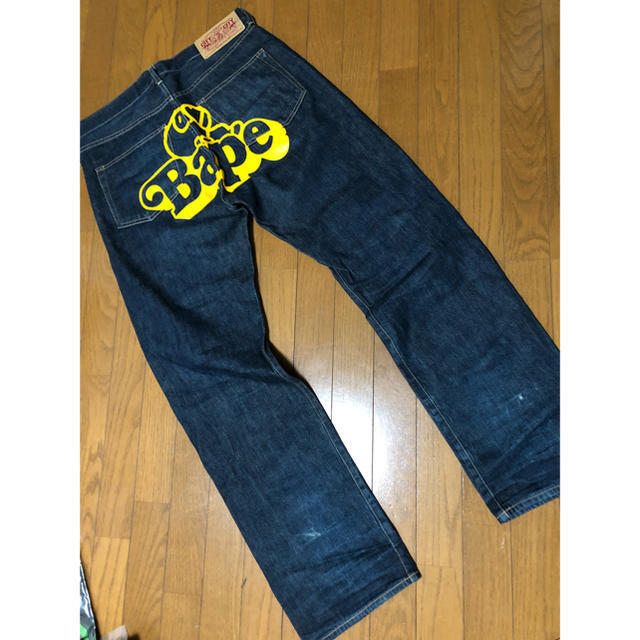 ※値下げ【アベイシングエイプ】MILOペイントパンツ（サイズ：ＸＬ）※Used Used BAPE Pants L Mylo Paint Denim L Rare Ape Authentic | eBay