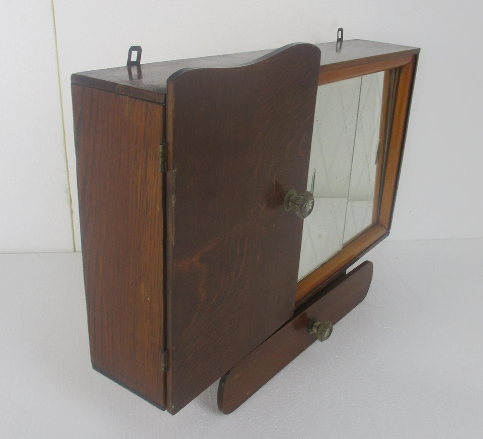 Mueble de cocina doble boticario baño medicina madera puertas correderas Art Deco Foto 2 de 4