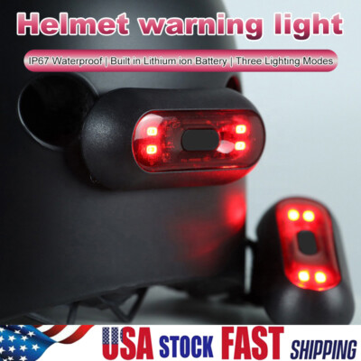 Motorcycle Bicycle Helmet Safety Signal Warning Lamp LED Light Bike Taillight US