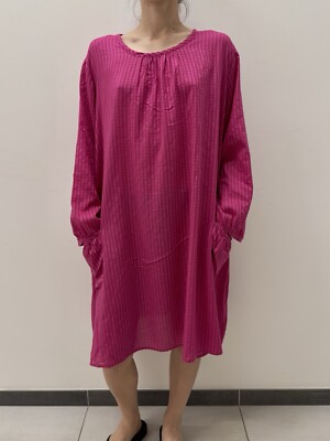 Gudrun Sjoden Cotton Modal Viscose Pink Oversized Dress with pocket Big  size | eBay