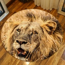 3D Grass Lonely Lion O151 Animal Non Slip Rug Mat Elegant Photo Carpet Fay