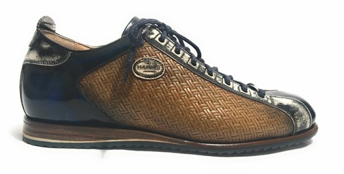 Scarpe uomo Harris fibbia stampa cocco ocra nocciola anticato