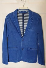 Zara Men's Blue Blazer Jacket With Pockets Strped Lining Casual, Business Sz.M