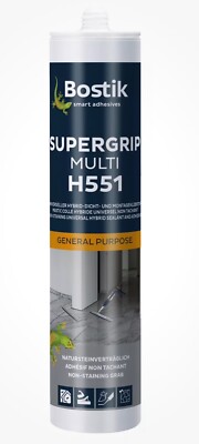 Bostik H551 Supergrip Multi Hybrid Kleb-und Dichtstoff Grau 430g   