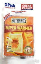 HotHands Body & Hand Super Warmers Up to 18 Hours of Heat 3 Individual Warmers 