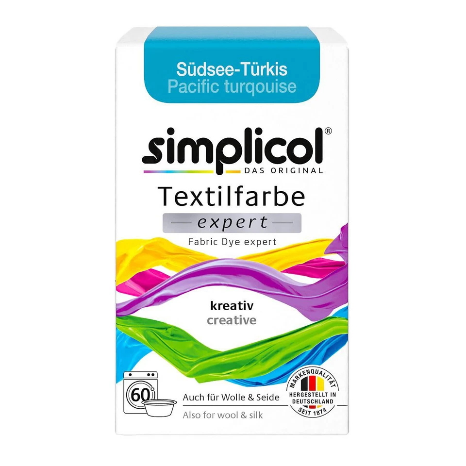 TEXTILFARBE Simplicol Textilcol Color Expert per tintura creativa Mare del Sud Turchese