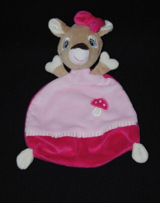 Doudou biche faon rose beige blanc pois dorés mouchoir MOTS D'ENFANTS