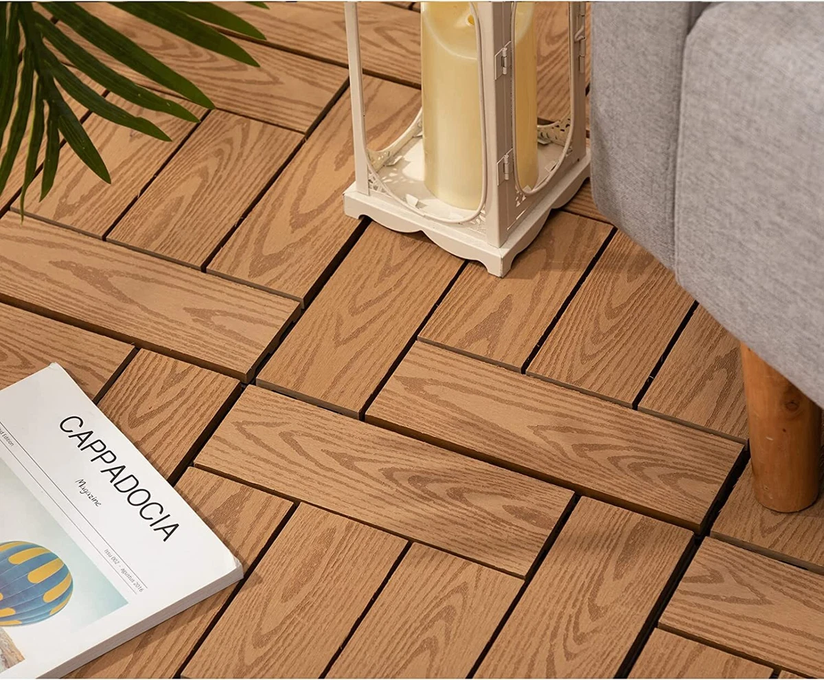 Interlocking wood 2024 floor tiles