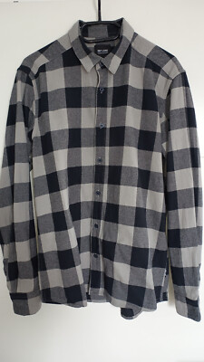 Only&Sons Karo Holzfäller Flanell Hemd 90er Style-grau/Schwarz-Gr. L-TOP Zustand