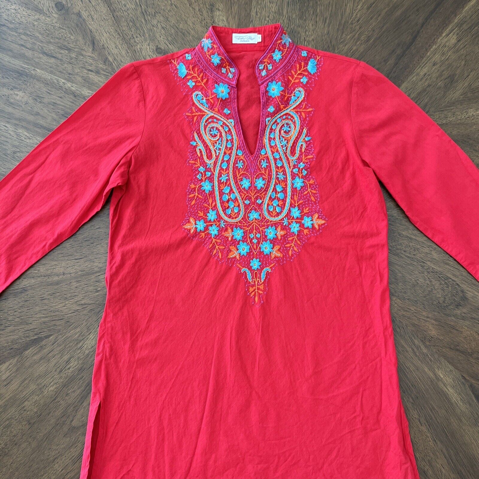 Tasha Polizzi Collection Cotton Red Floral Embroi… - image 2
