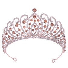 6.2cm Tall 6 Colors Crystal Wedding Queen Princess Prom Tiara Crown For Women