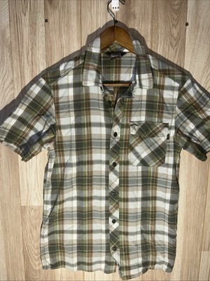 Outdoor Research Button Down Pale Ale Men S Short Sleeve Plaid Hiking Outdoors