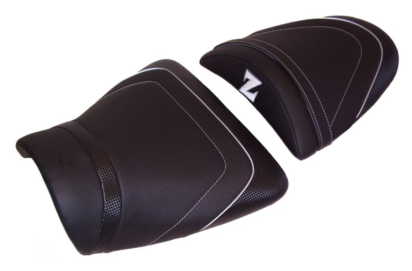 Housse de selle Top Sellerie France de haute finition pour moto Kawasaki Z750 et Z1000 Nera