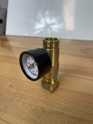 #ad Brass Garden Hose Water Pressure Gauge 0–120 PSI with Filter – RV Outdoor Use $8.21