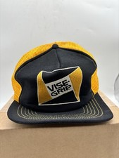 Vintage Vise-Grip Hat Cap Snap Back Black Yellow Trucker Made USA One Size