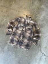 Vintage 70s Brown And Beige Flannel Levi s Button Up Size S Men s