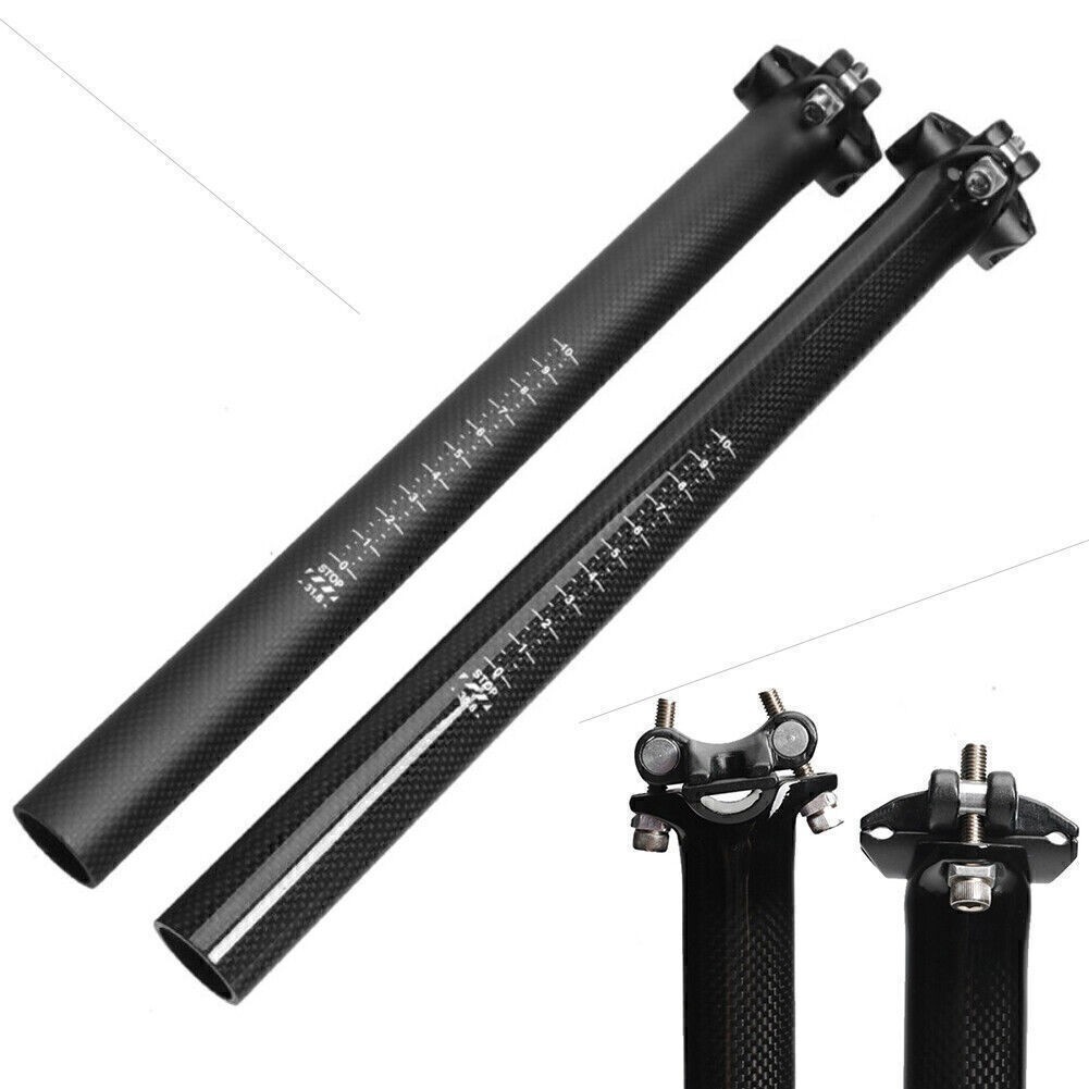 Full Carbon Bicycle Seatpost MTB Road Bike Seat Tube 27.2/30.8/31.6*350/400 po