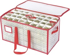 Sattiyrch Plastic Christmas Ornament Storage Box with Dual Zipper Closure - Box