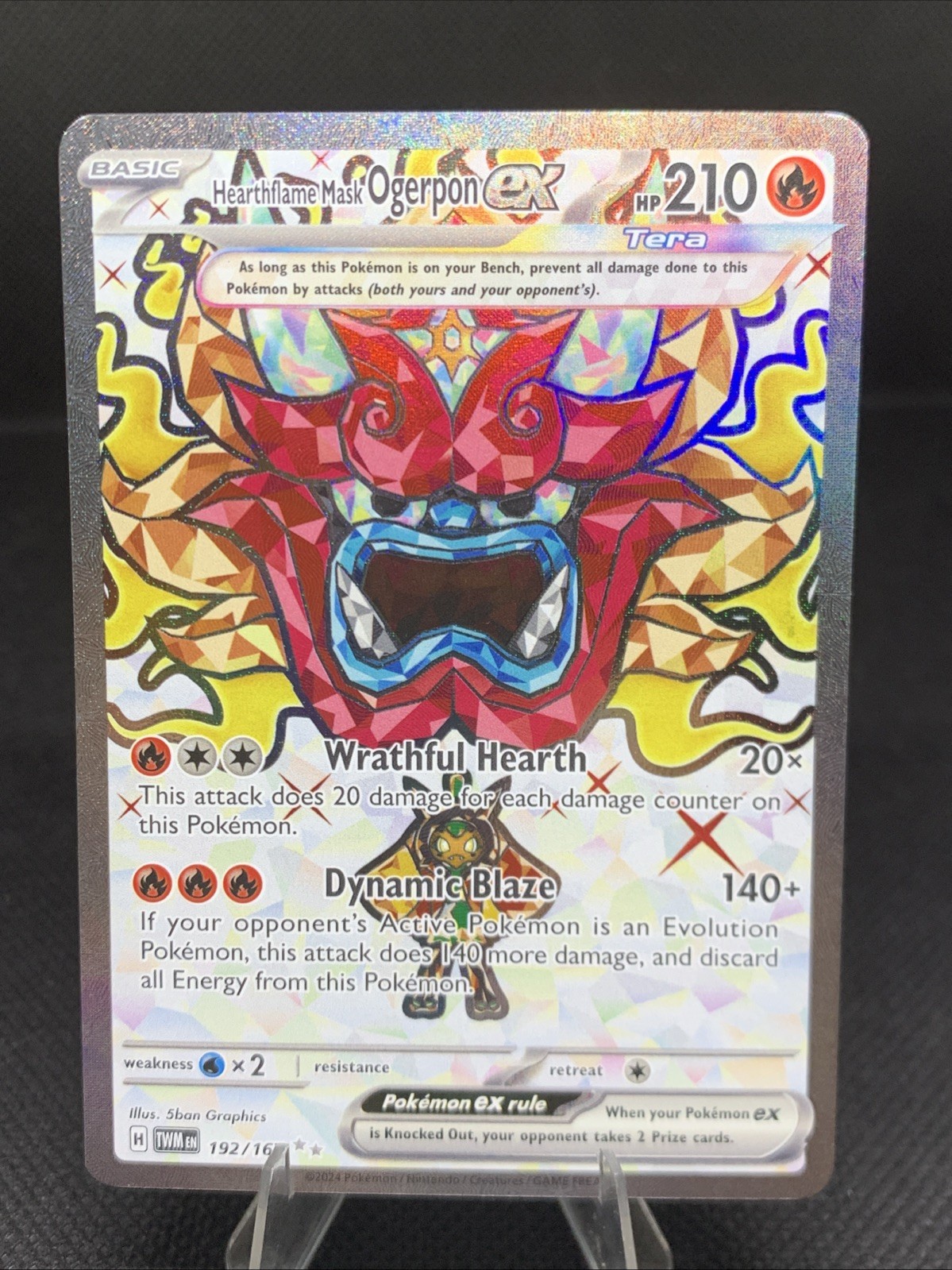 Pokémon TCG Hearthflame Mask Ogerpon EX Twilight Masquerade 192/167 Mint