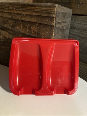 Vintage Tupperware Red Double Spoon Rest Retro EUC