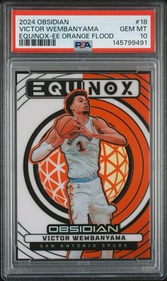 2024 PANINI OBSIDIAN EQUINOX #18 VICTOR WEMBANYAMA 25/99 PSA 10