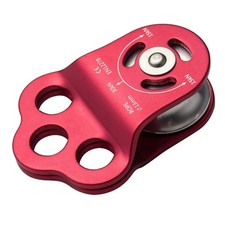 30KN Professional Hitch Climbing Triple Attachment Pulley for 13mm Rope Red