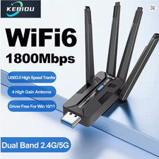 AX1800 WiFi 6 USB Adapter Dual Band 2.4G/5GHz Wireless Wi-Fi Dongle Network Card