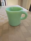 1940’s Fire King Jadeite Green “OVEN  WARE” C Handle Thick Heavy Coffee Mug Used