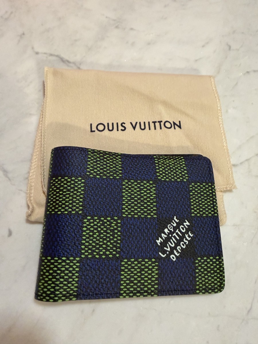 Louis Vuitton Multiple Wallet Damier Heritage Blue Green EXCELLENT